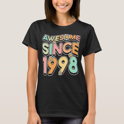 Awesome Since 1998 Flower_Themed Floral Birth Year T_Shirt