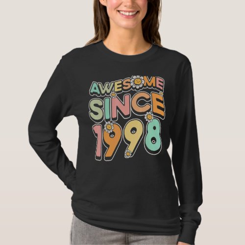 Awesome Since 1998 Flower_Themed Floral Birth Year T_Shirt