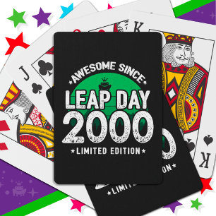 Awesome Since 2000 Leap Year Day Feb 29 Birthday Poker Cards