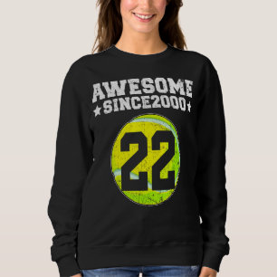 Awesome Since 2000 Tennis 22nd Birthday 22 Years O Sweatshirt