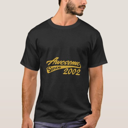 Awesome Since 2002 Cool 18Th Birthday 18 Year Gift T_Shirt