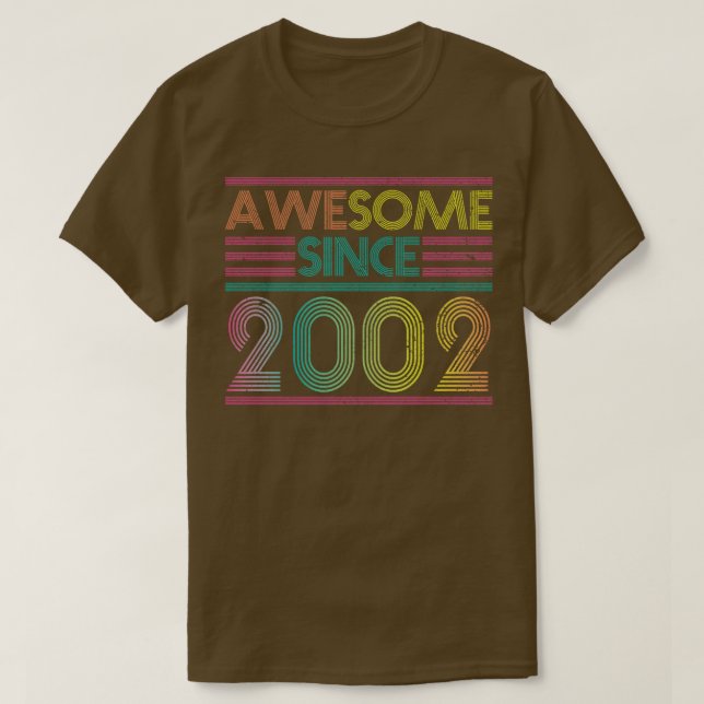 Awesome Since 2002 Funny Colorful 2002 Birthday T-Shirt (Design Front)