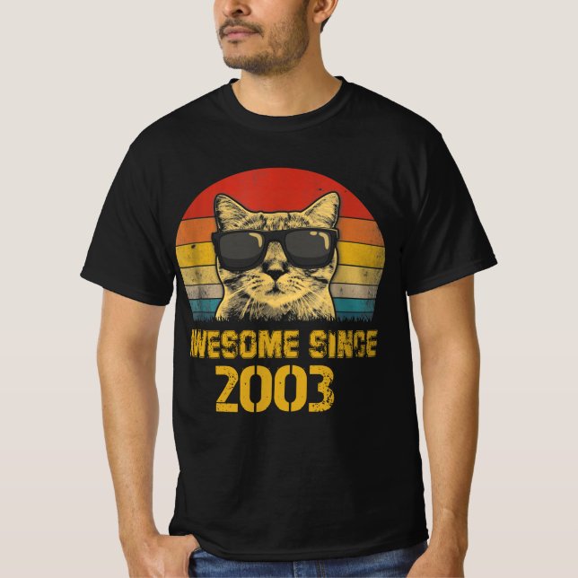 Awesome Since 2003 Birthday Gift Cat Lover 2003 T-Shirt (Front)
