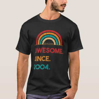 Awesome Since 2004 18Th Birthday Rainbow Gifts Bor T-Shirt