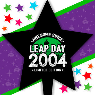 Awesome Since 2004 Leap Year Day Feb 29 Birthday Cake Topper