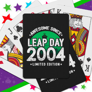 Awesome Since 2004 Leap Year Day Feb 29 Birthday Poker Cards