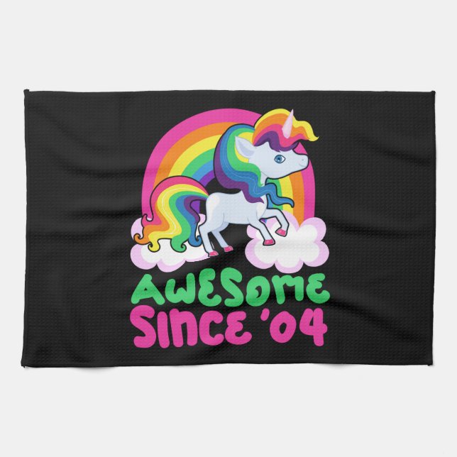 Awesome Since 2004 Unicorn  Kitchen Towel (Horizontal)
