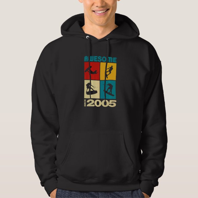 Awesome since 2005 Wakeboard lifestyle Hoodie (Front)