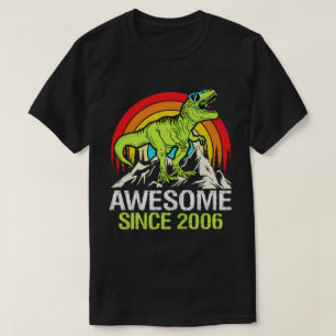 Awesome Since 2006 Dinosaur 17 Year 17th Birthday  T-Shirt