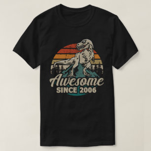 Awesome Since 2006 Dinosaur 17 Year 17th Birthday  T-Shirt