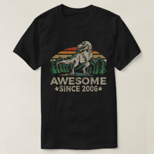 Awesome Since 2006 Dinosaur 17 Year 17th Birthday  T-Shirt