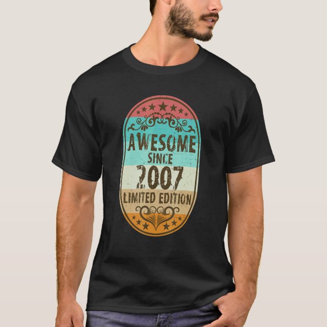 Awesome Since 2007  15th Birthday T-Shirt (Front)