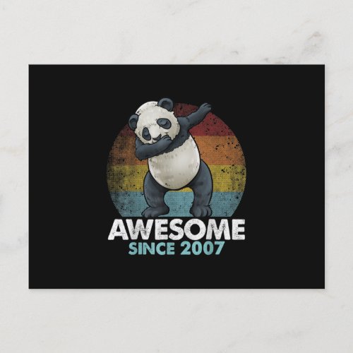 Awesome Since 2007 Dabbing Panda 13th Birthday Invitation Postcard