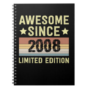 Awesome Since 2008 Birthday Notebook