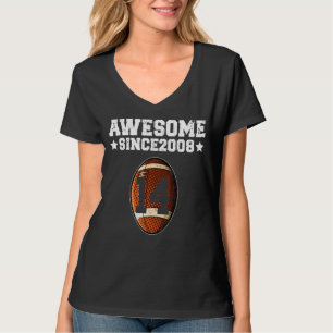 Awesome Since 2008 Football 14th Birthday 14 Years T-Shirt
