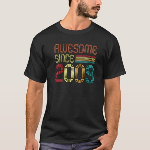 Awesome Since 2009 13 Years Old Retro Vintage 13th T_Shirt