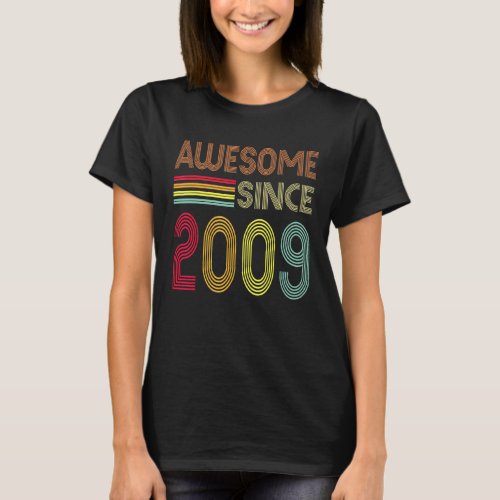 Awesome Since 2009 13th Birthday Retro T_Shirt