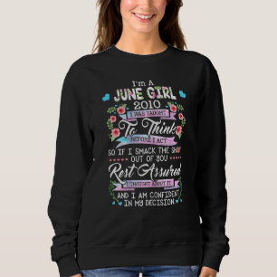 Awesome Since 2010 12th Birthday I'm A June Girl 2 Sweatshirt