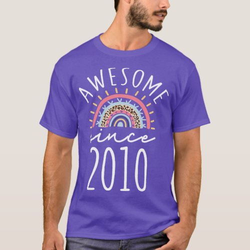 Awesome since 2010 Born in 2010 12th birthday Rain T_Shirt