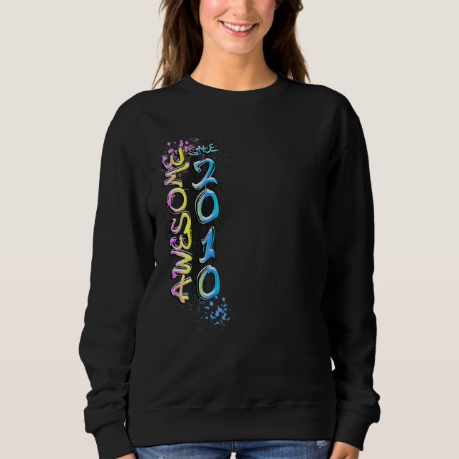 Awesome since 2010 graffiti motif sweatshirt (Front)