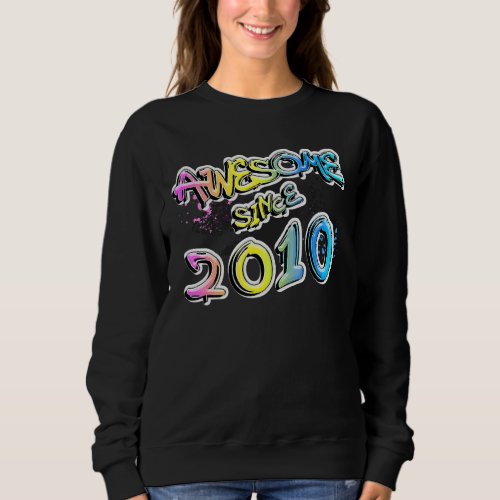 Awesome since 2010 graffiti motif sweatshirt
