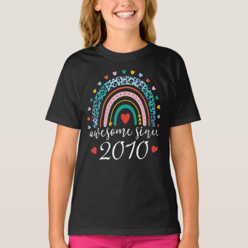 Awesome Since 2010 Rainbow 12th Birthday Gift  T_Shirt