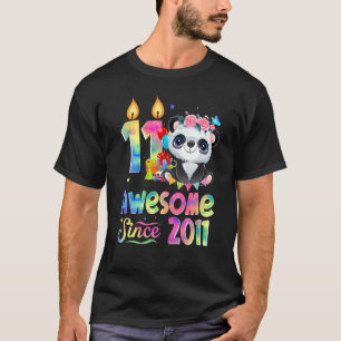 Awesome Since 2011 11th Birthday 11 Year Old Panda T-Shirt