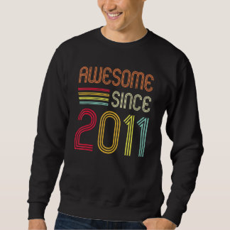 Awesome Since 2011 11th Birthday Retro Sweatshirt