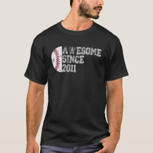 Awesome Since 2011 12th Birthday  Baseball Boys Ki T-Shirt