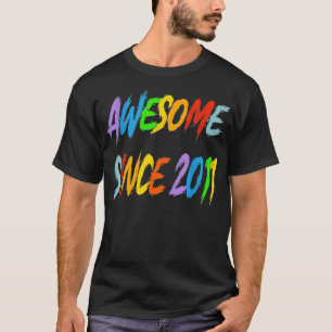 Awesome Since 2011 Birthday Party 10 Years Old Vin T-Shirt