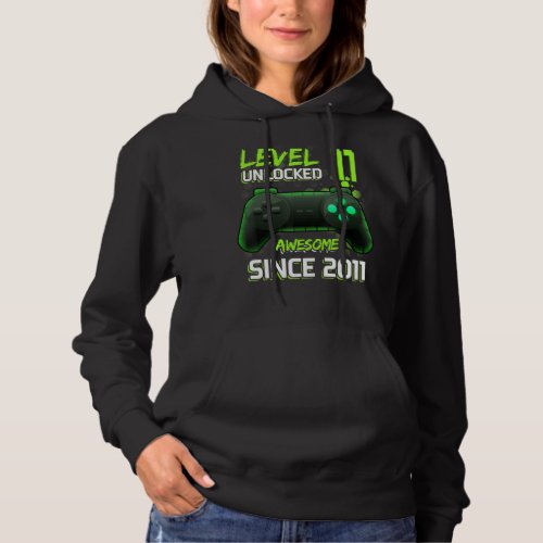 Awesome Since 2011 Level 11 Unlocked Video Games C Hoodie