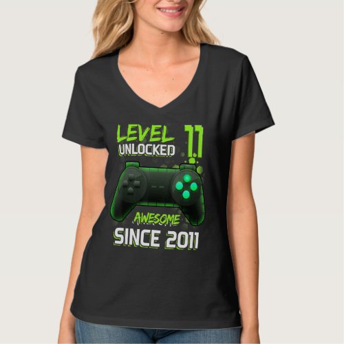 Awesome Since 2011 Level 11 Unlocked Video Games C T_Shirt