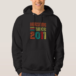 Awesome Since 2011 Vintage 11th Birthday Retro 11 Hoodie
