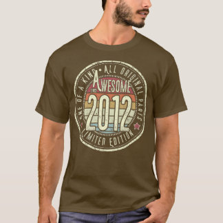 Awesome Since 2012 10th Birthday Born In 2012 Retr T-Shirt