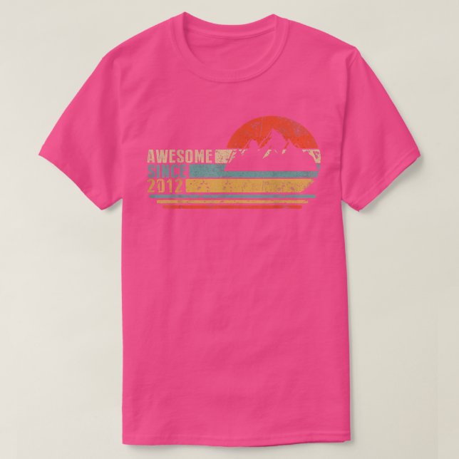 Awesome Since 2012 10th Birthday Retro  T-Shirt (Design Front)