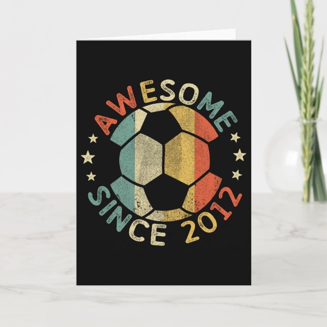 Awesome Since 2012 14th Birthday 14 Year Old Socce Card (Front)
