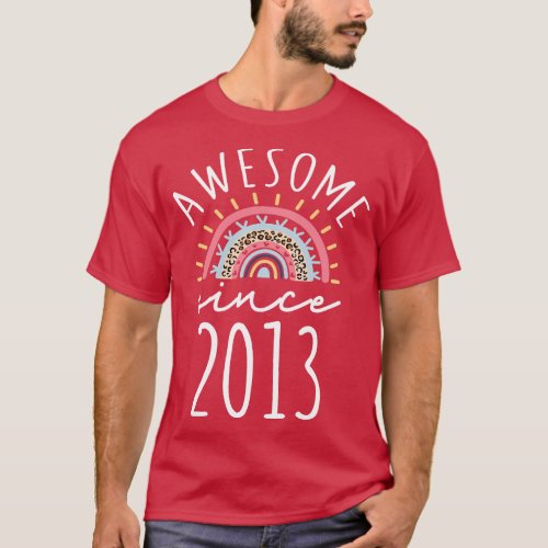 Awesome Since 2013 9th Birthday Rainbow Born In 20 T_Shirt