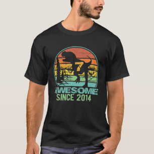 Awesome Since 2014 7Th Birthday Dinosaur 7 Year Ol T-Shirt