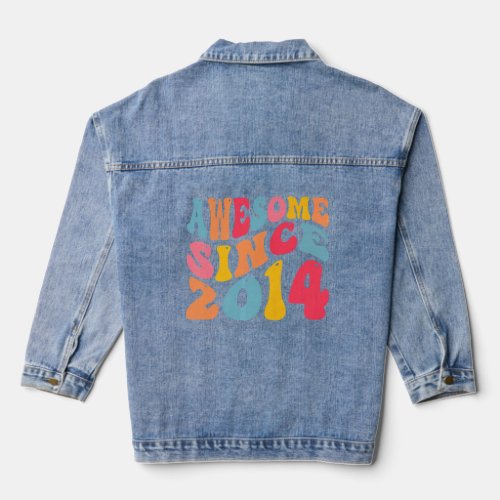 Awesome Since 2014 8 Years Old Retro Vintage 8th B Denim Jacket