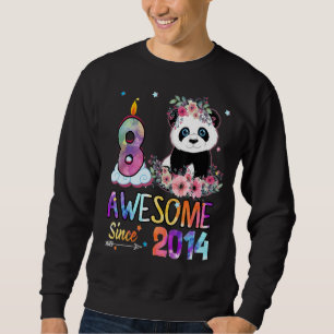 Awesome Since 2014 8th Birthday 8 Year Old Panda U Sweatshirt
