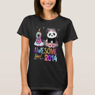 Awesome Since 2014 8th Birthday 8 Year Old Panda U T-Shirt