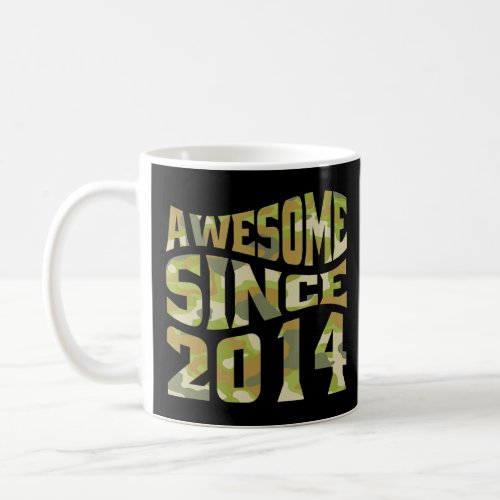 Awesome Since 2014 Camo Camouflage Retro 8th Birth Coffee Mug