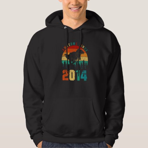 Awesome Since 2014 Retro Dinosaur Boys 9th Birthda Hoodie