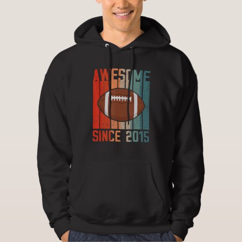 Awesome Since 2015 7th Birthday 7 Year Old Footbal Hoodie