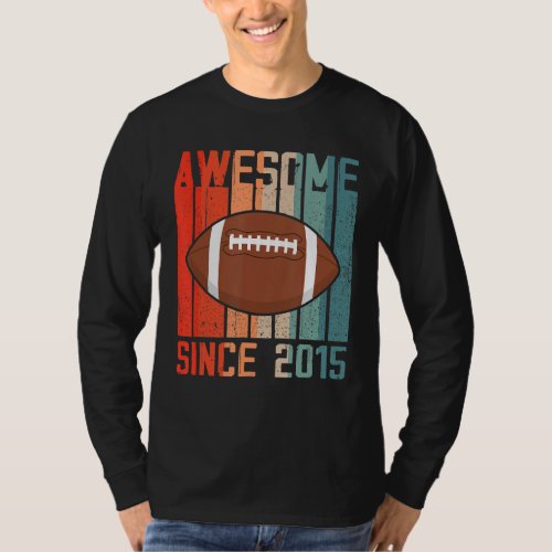 Awesome Since 2015 7th Birthday 7 Year Old Footbal T_Shirt