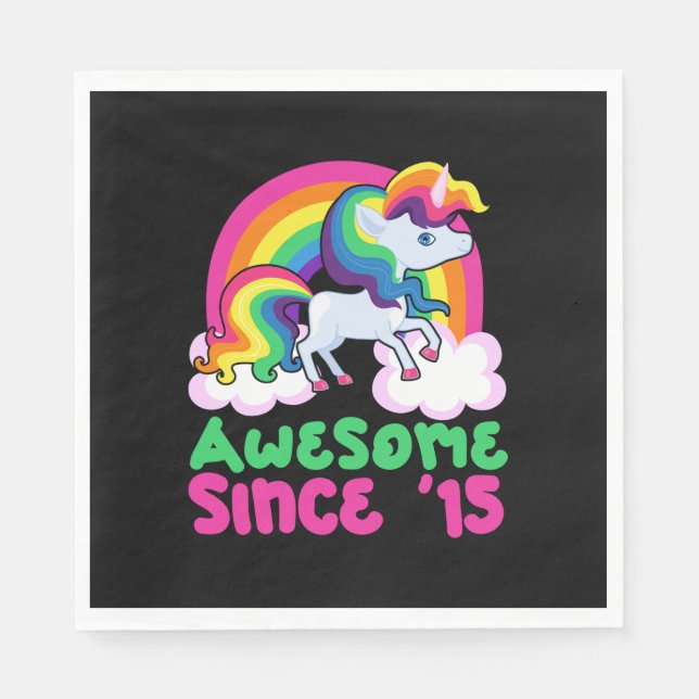 Awesome Since 2015 Unicorn  Napkins (Front)