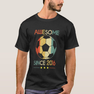 Awesome Since 2016 7th Birthday 7 Year Old Soccer T-Shirt
