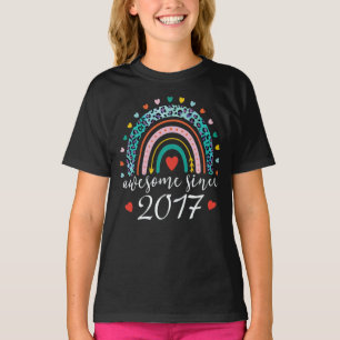 Awesome Since 2017 Rainbow 5th Birthday Gift T-Shirt