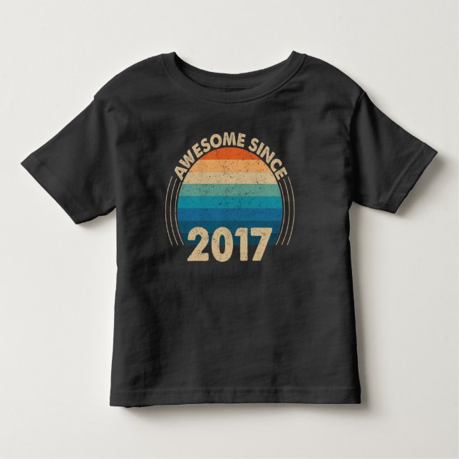awesome since 2017 toddler t-shirt (Front)
