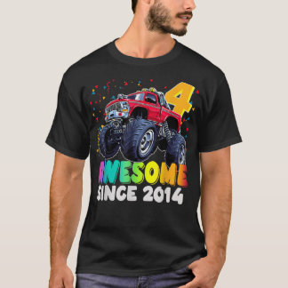 Awesome Since 2018 4th Birthday Boy Monster Truck T-Shirt